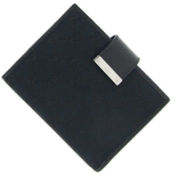 Gucci Notebook Cover EC 115240 Black Canvas Leather Women's Men's GUCCI