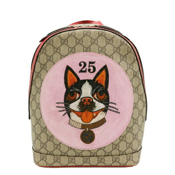 GUCCI Bosco EC Supreme Embroidered Backpack Daypack Canvas Leather 495621