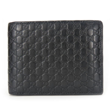 Gucci Bi-fold Wallet 333042 Micro EC Shimmer Leather Black Pass Business Card Holder/Card Case Accessories Men's GUCCI