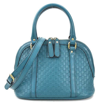 GUCCI Handbag Shoulder Bag Micro Guccissima Leather Teal Women's 449654 e59796a