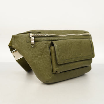 GUCCI  Jumbo EC 645093 Men's Leather Sling Bag Khaki
