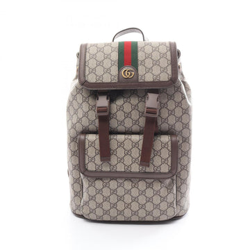 Gucci Ophidia EC Supreme Backpack Bag Coated Canvas Leather Men's Women's Beige Brown Multicolor 792114FADMF9794