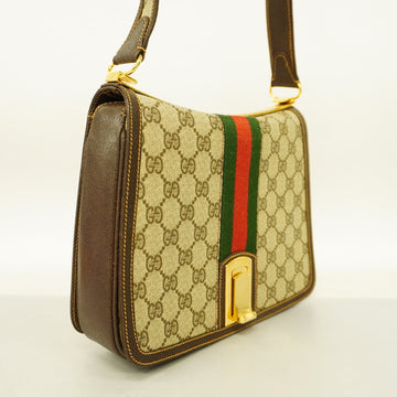 GUCCI  Sherry Line Women's EC Supreme,Leather Shoulder Bag Beige,Brown
