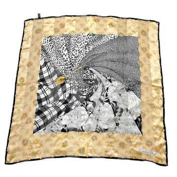 Christian Dior Scarf Muffler Black Yellow White Silk Women's Hachi Mikunigaoka Store IT9OEMIIUYN8 RM2249R