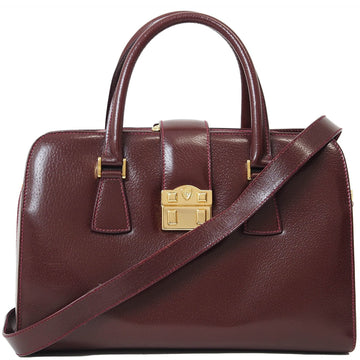 Gucci Old Handbag Bordeaux 000?109?0112 Women's Leather Doctor's Bag Lady Lock GUCCI