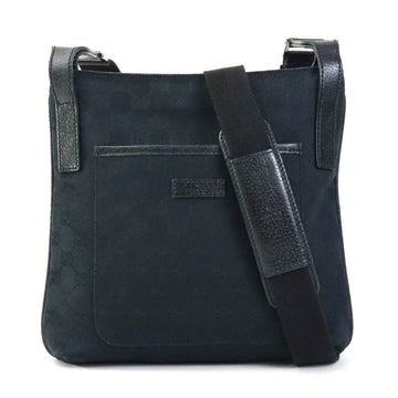 GUCCI Shoulder Bag EC Canvas Black Men's Women's 122793 e59173a