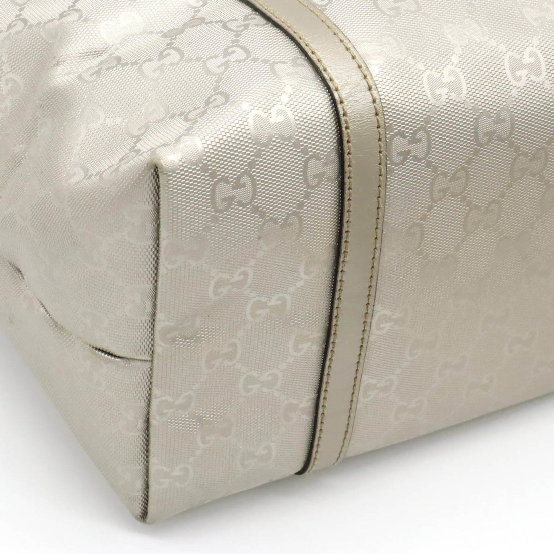 GUCCI EC Implement Tote Bag Shoulder PVC Leather Silver 197953