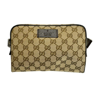 GUCCI EC Canvas Waist Bag, Body Pouch 449174 Beige Brown Men's Women's