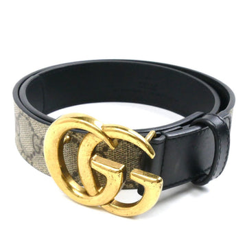 GUCCI EC Supreme Canvas Belt Black Khaki 625839 Women's