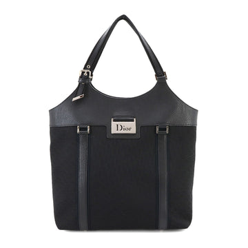 Christian Dior Diorissimo Street Chic Trotter Canvas Leather Black Tote Bag