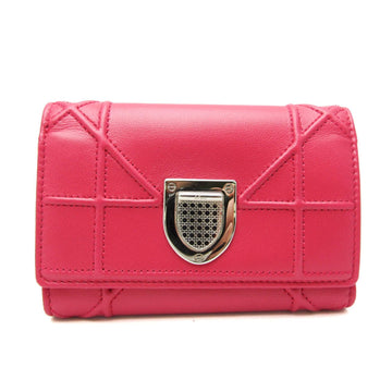 Christian Dior DIORAMA S0617PNAG Women's Leather Wallet (tri-fold) Pink
