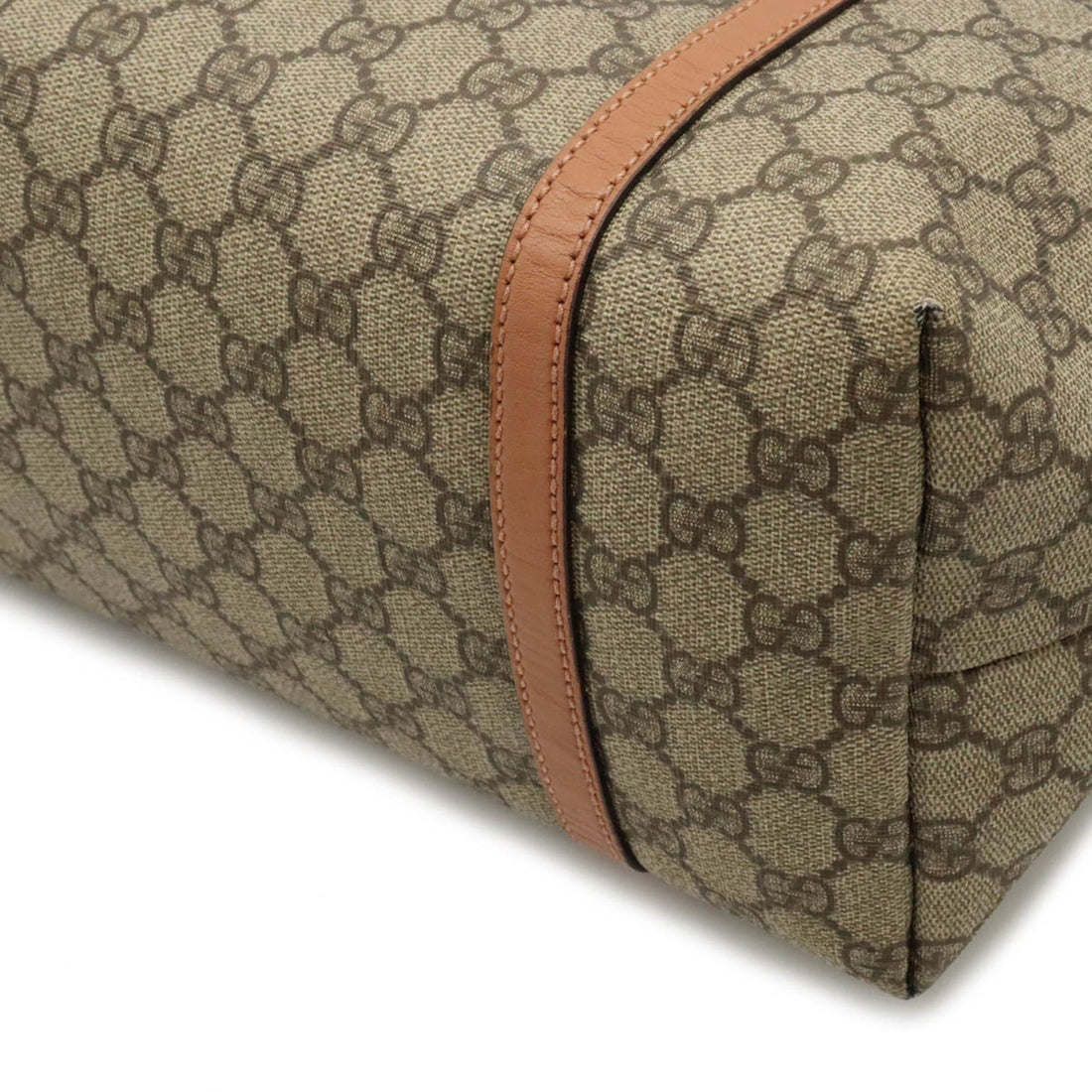 GUCCI EC Supreme Tote Bag Shoulder PVC Leather Beige Pink Brown 197953