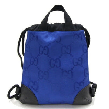GUCCI Backpack Off the Grid 643887 Blue Black Nylon Leather Rucksack Unisex EC