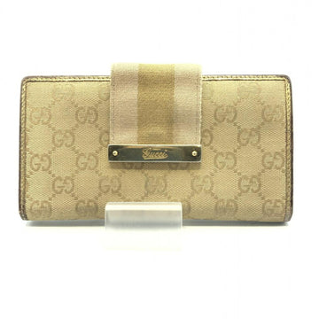 GUCCI EC canvas x leather long wallet beige 181668 Gucci