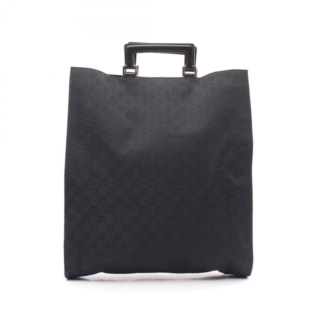 GUCCI EC Canvas Tote Bag Leather Women's Black 002 1100