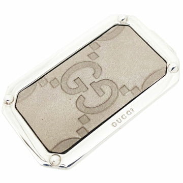 Gucci Money Clip Shima Line Bill Leather Greige GUCCI EC Double G Men's TRN-13836