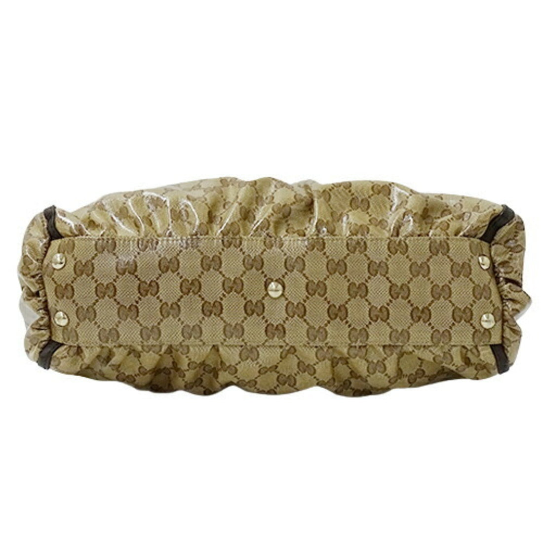 GUCCI Bag Women's Tote Shoulder EC Crystal Abbey Brown Beige 327787