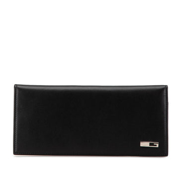 Gucci G Long Wallet 030 2067 1615 Black Leather Men's GUCCI