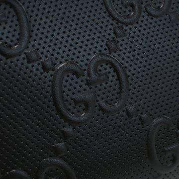 GUCCI EC LEATHER 625558 Long Wallet Black Men's