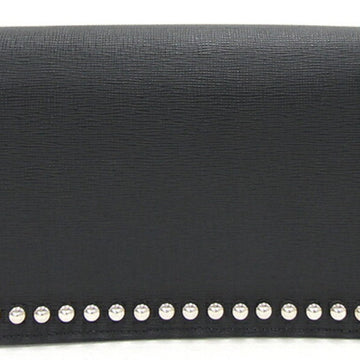 FENDI Chain Karl Lagerfeld 8M0346 Black Leather Shoulder Studs Ladies