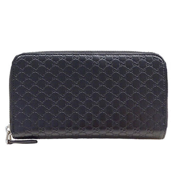 GUCCI Wallet for Women and Men, Long Wallet, Leather, Micro EC, Shima, Black, 544473, Round