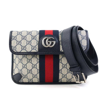 GUCCI Waist Bag Belt Ophidia EC Supreme Canvas Navy Silver Men's 674081 e59015a