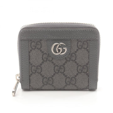 GUCCI Ophidia EC Supreme Round Wallet Coated Canvas Leather Men's Grey 791744UULBN1244