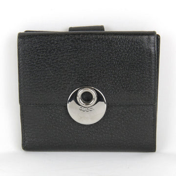 GUCCI 120932?3661 Leather Wallet Black Women's