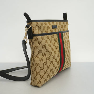 GUCCI  Sherry Line 388926 Unisex EC Canvas,Leather Shoulder Bag Beige,Black