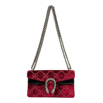 Gucci Small Shoulder Bag Dionysus Velvet 499623 Red Women's GUCCI Chain