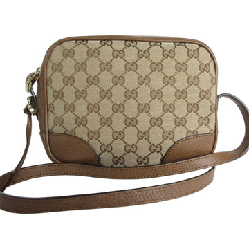 GUCCI Shoulder Bag EC Canvas Leather Beige Brown Women's 449413 s0123f