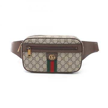 GUCCI Ophidia EC Supreme Waist Bag Body Coated Canvas Leather Men Women Beige Brown Multicolor 57479697SIT8747