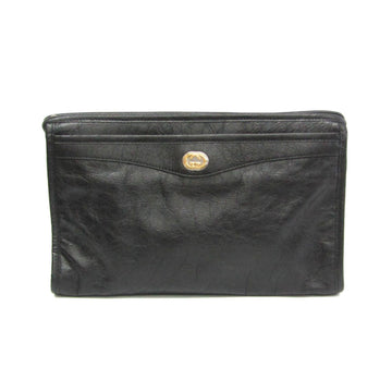 Gucci Interlocking 575991 Women,Men Leather Clutch Bag Black