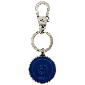 Gucci Keychain ec-21439 Silver Navy Interlocking 598554 Metal Rubber GUCCI EC Charm Keyring Anchor Men's Women's