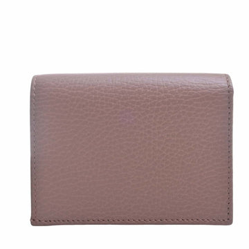 GUCCI EC Marmont Leather Bifold Wallet 456126 Pink Beige Women's