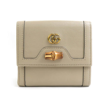 GUCCI Bi-fold wallet EC Marmont leather beige women's 671789 r10325a