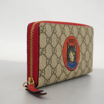 GUCCI  Mystic Cat 499382 Gold Hardware Women's EC Supreme,Leather Wallet