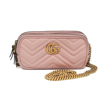 Gucci EC Marmont 546581 Women's Leather Shoulder Bag Light Pink