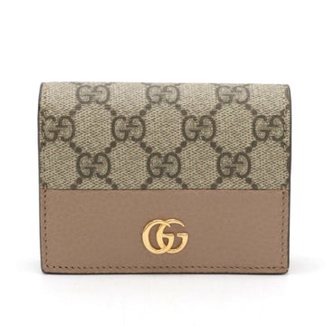 GUCCI Gucci Wallet Double G EC Supreme Card Case Bi-fold Beige Dusty Pink Online Exclusive 658610