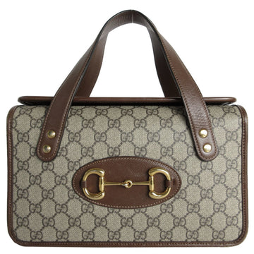 GUCCI handbag EC Supreme leather beige brown gold ladies 627323 s0181a