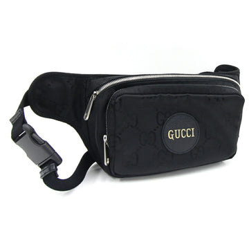 Gucci Body Bag Of The Grit 739376 Black Nylon Leather Waist Belt EC Men's GUCCI