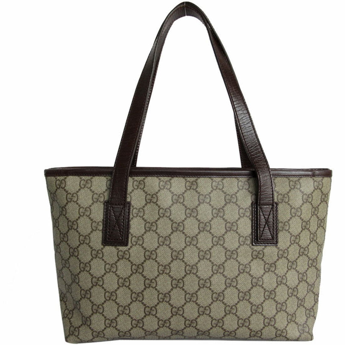 GUCCI Shoulder Bag Tote EC Supreme Leather Beige Brown Women's 181086 s0144a