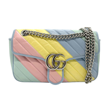 GUCCI Shoulder Bag EC Marmont Leather Multicolor Silver Women's 443497 z2538