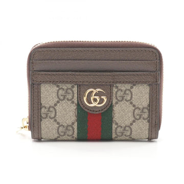 GUCCI Ophidia EC Supreme Card Case PVC Coated Canvas Leather Women's Beige/Brown/Multicolor 65855296IWG8745