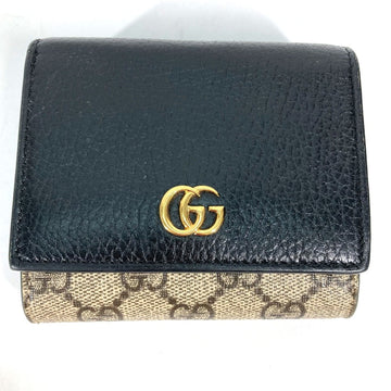 Gucci 598587 EC Supreme Compact wallet Folded wallet Beige Black