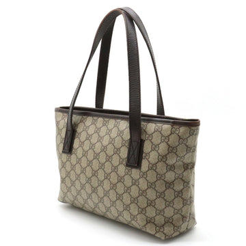 GUCCI EC Supreme Plus Tote Bag Shoulder Beige Dark Brown 181086