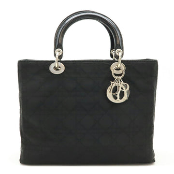 Christian Dior Lady Cannage handbag tote bag nylon leather black