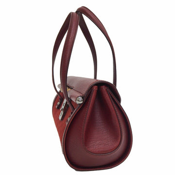 Gucci 111713 EC canvas bamboo handbag red tubular shoulder