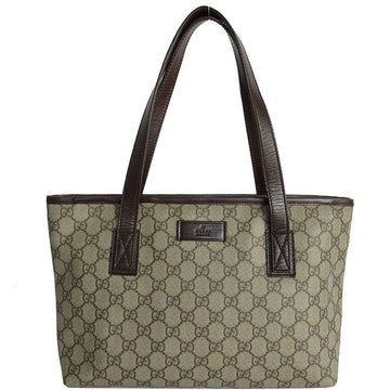 GUCCI Shoulder Bag Tote EC Supreme Leather Beige Brown Women's 181086 s0144a