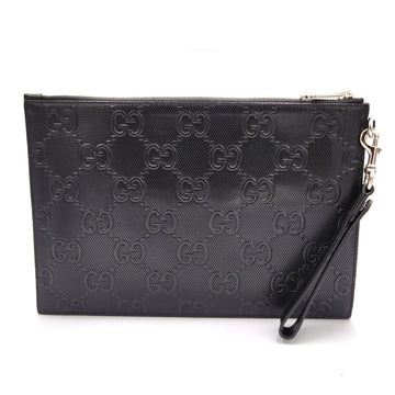 GUCCI EC embossed clutch bag 625569 black leather second for women and men
